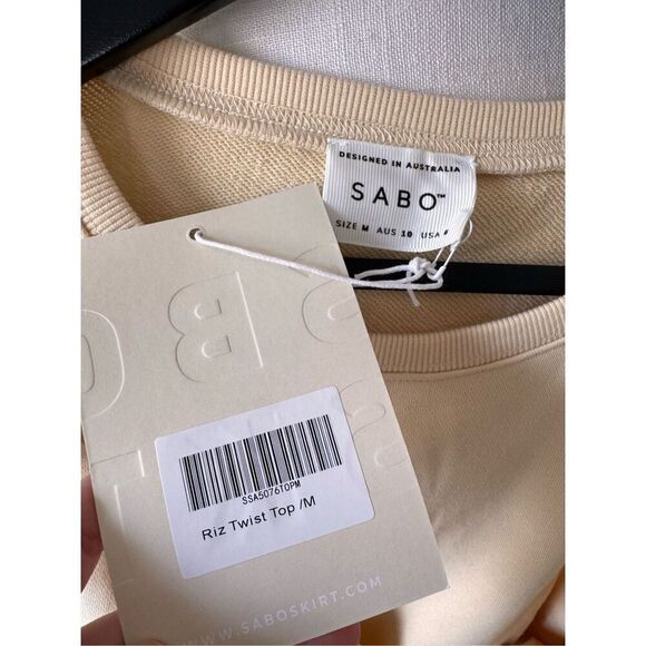 NWT SABO Skirt Riz Twist Top in Yellow Size Medium - Picture 5 of 9